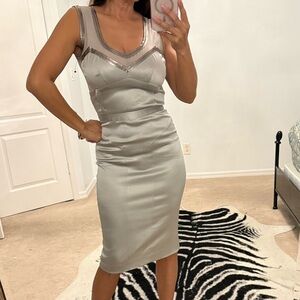 Dolce & Gabbana Silver Midi Dress AUTHENTIC. no flaws. I'm 5'5 and 121 lbs.